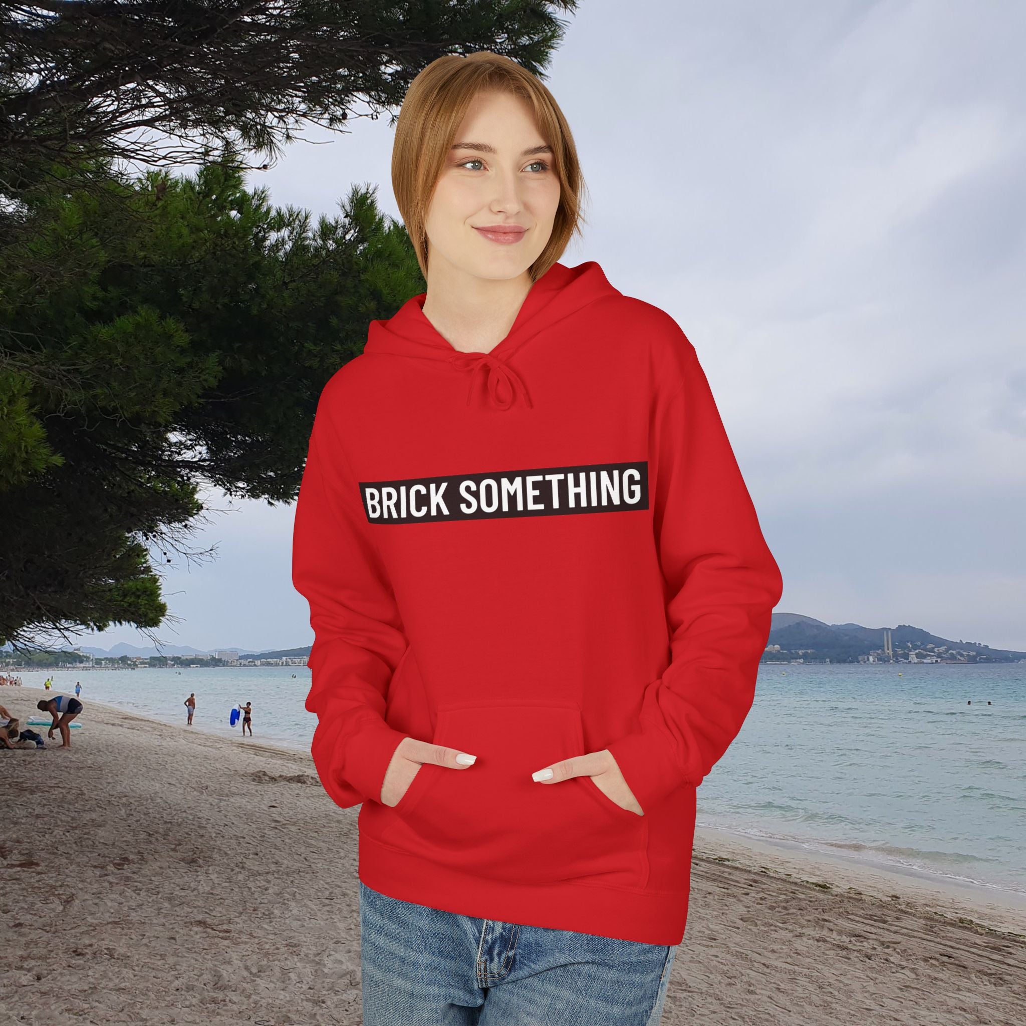 Brick Something Schriftzug Hoodie Frauen