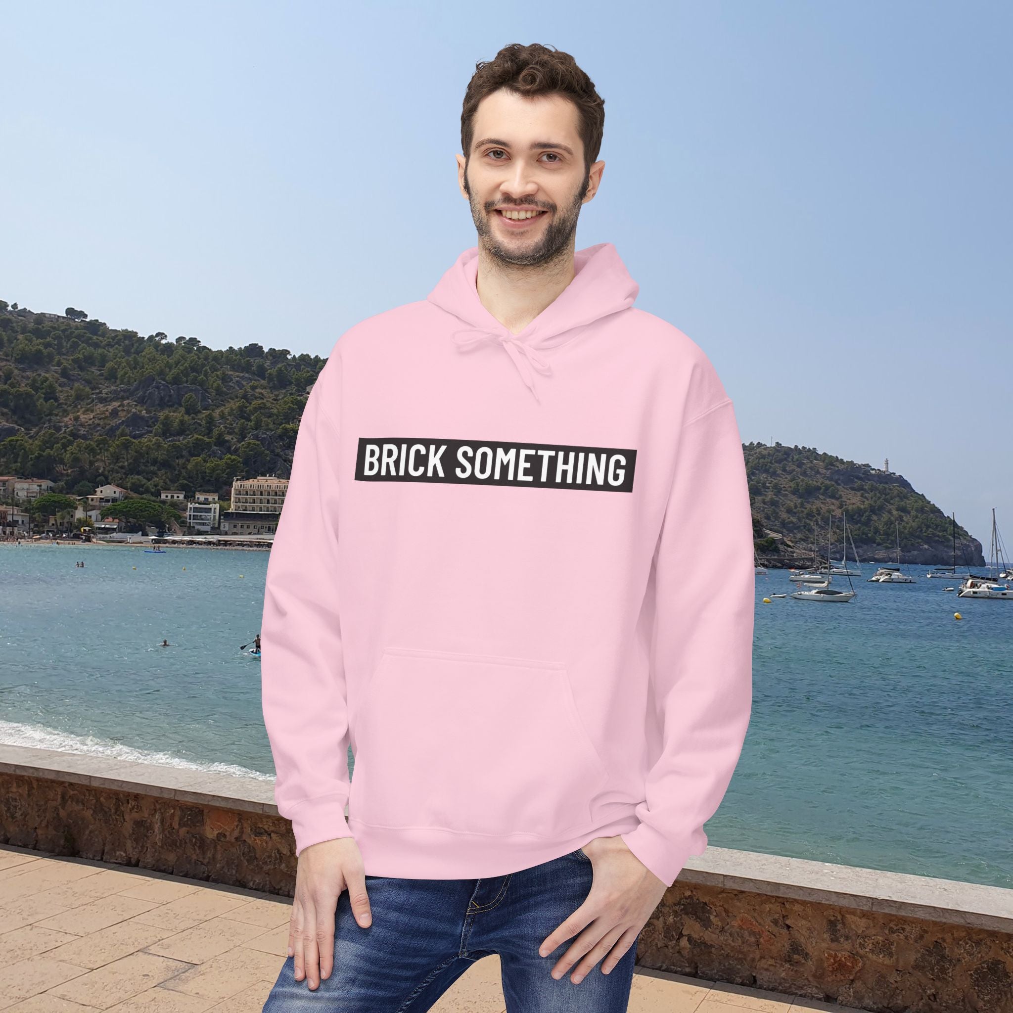 Brick Something Schriftzug Hoodie Männer