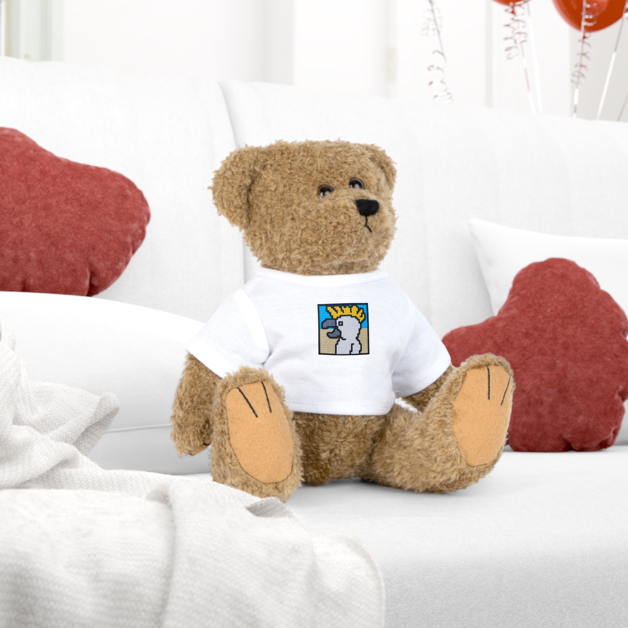 Kuscheltier mit Kakadu Motiv