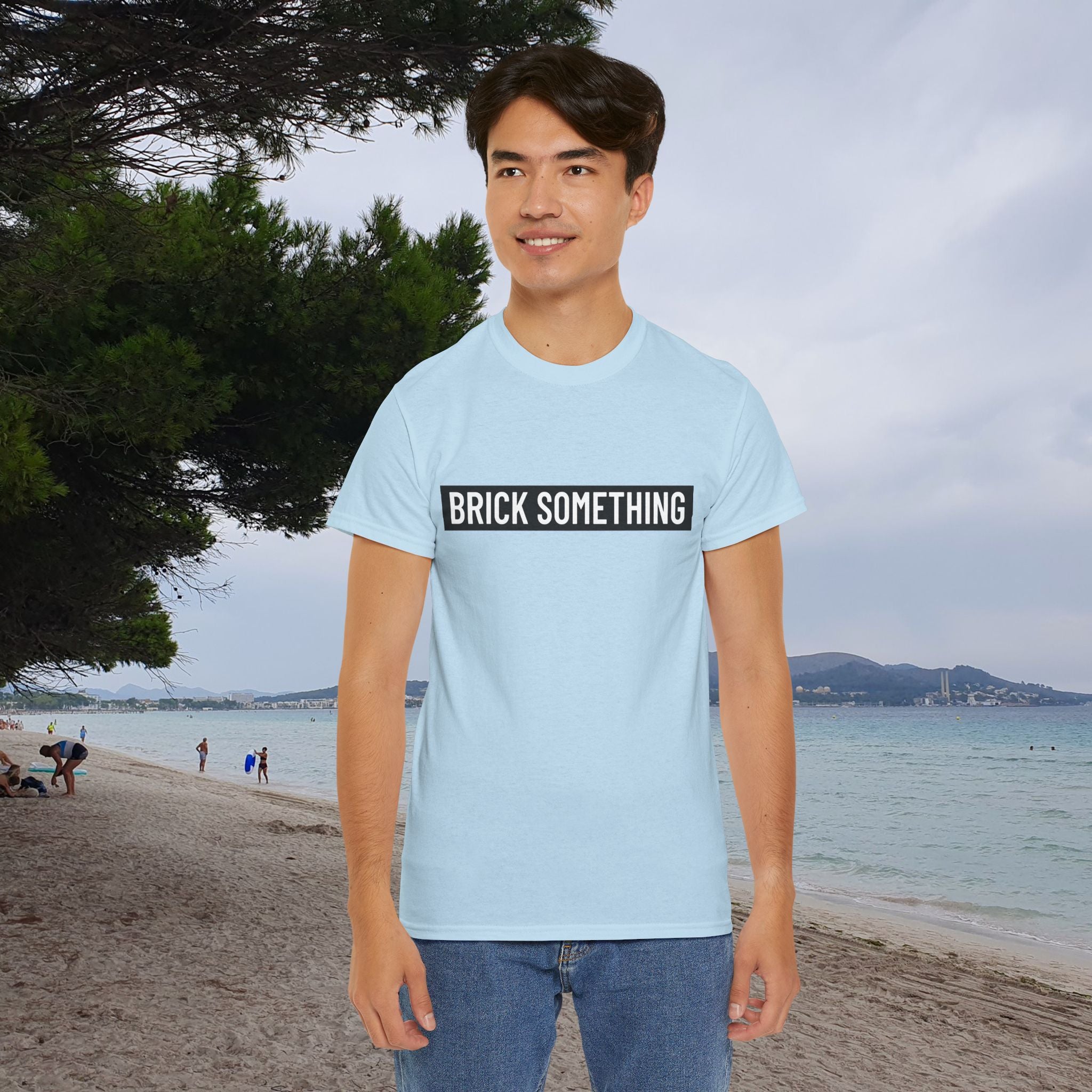 Brick Something Schriftzug T-Shirt Männer