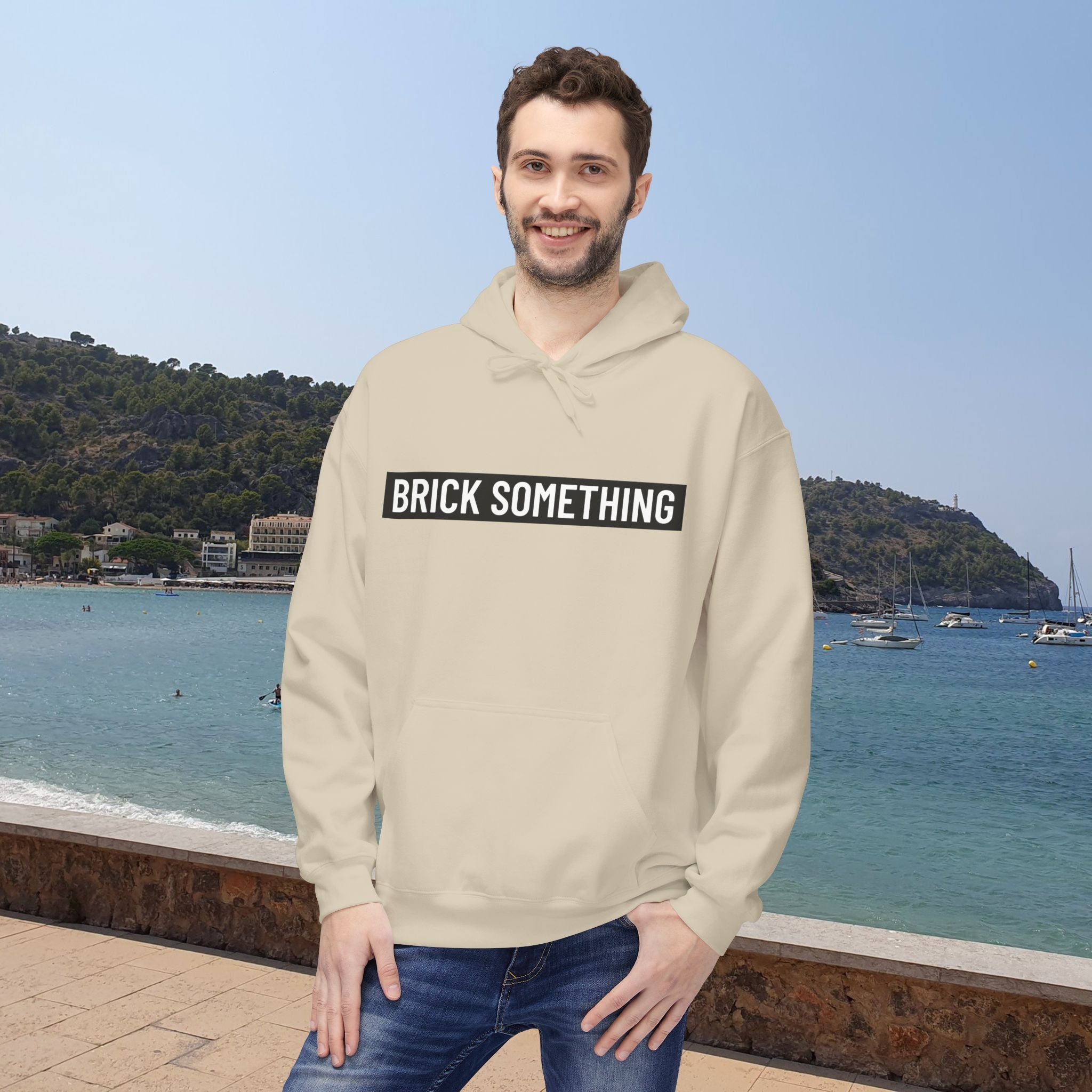 Brick Something Schriftzug Hoodie Männer