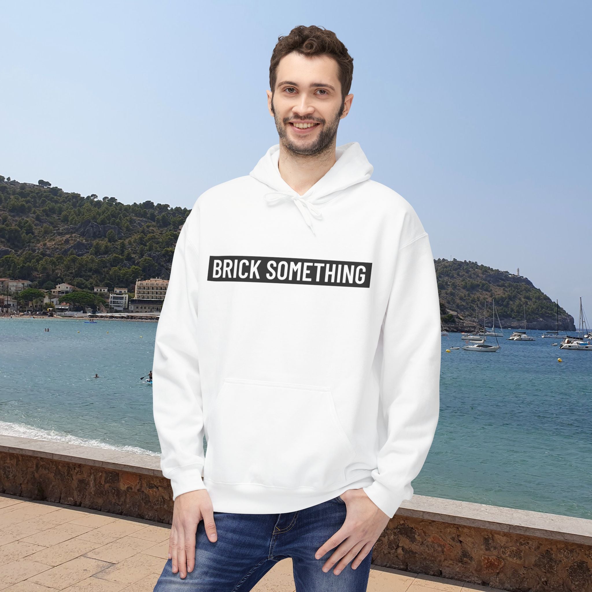 Brick Something Schriftzug Hoodie Männer