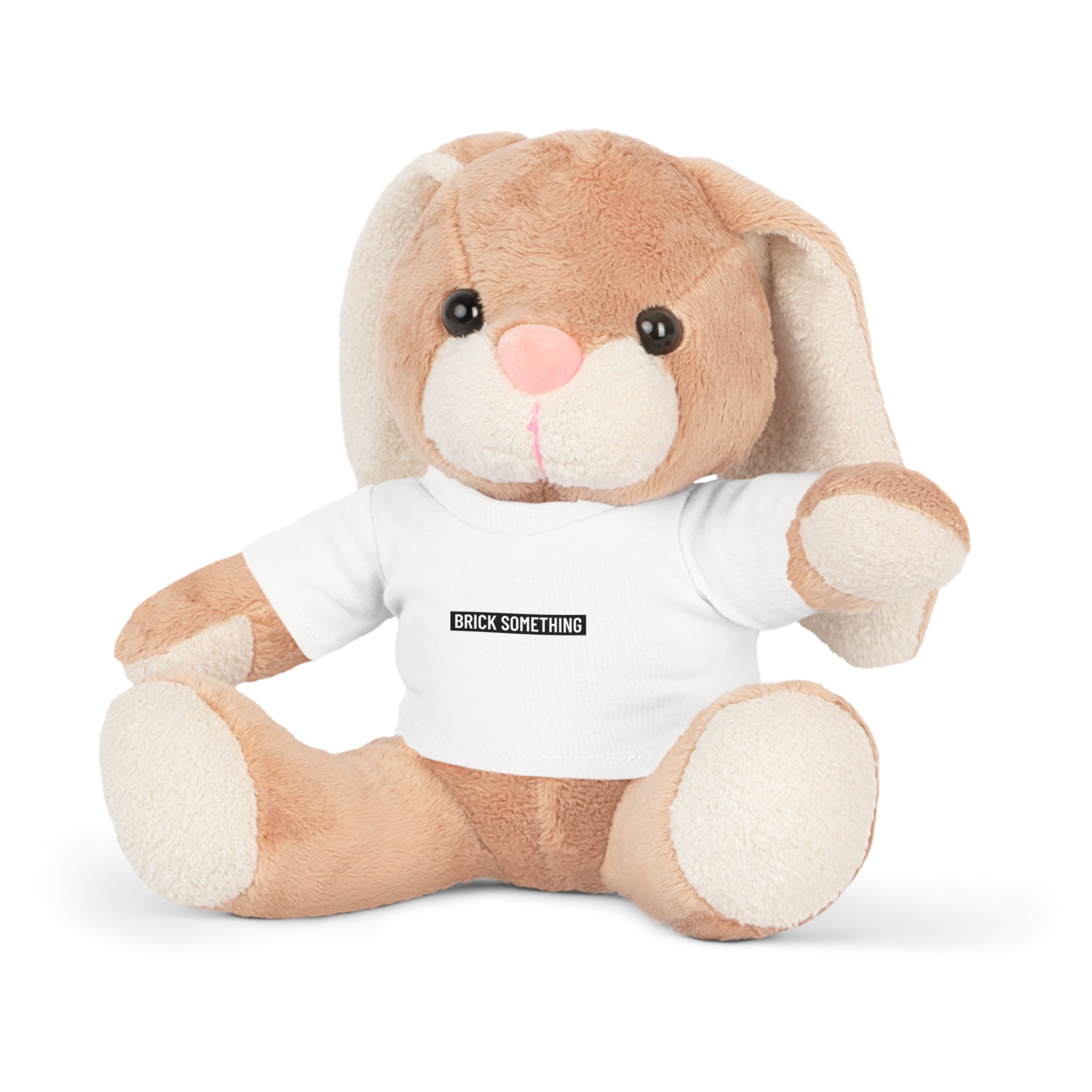 Kuscheltier mit Brick Something Schriftzug Motiv