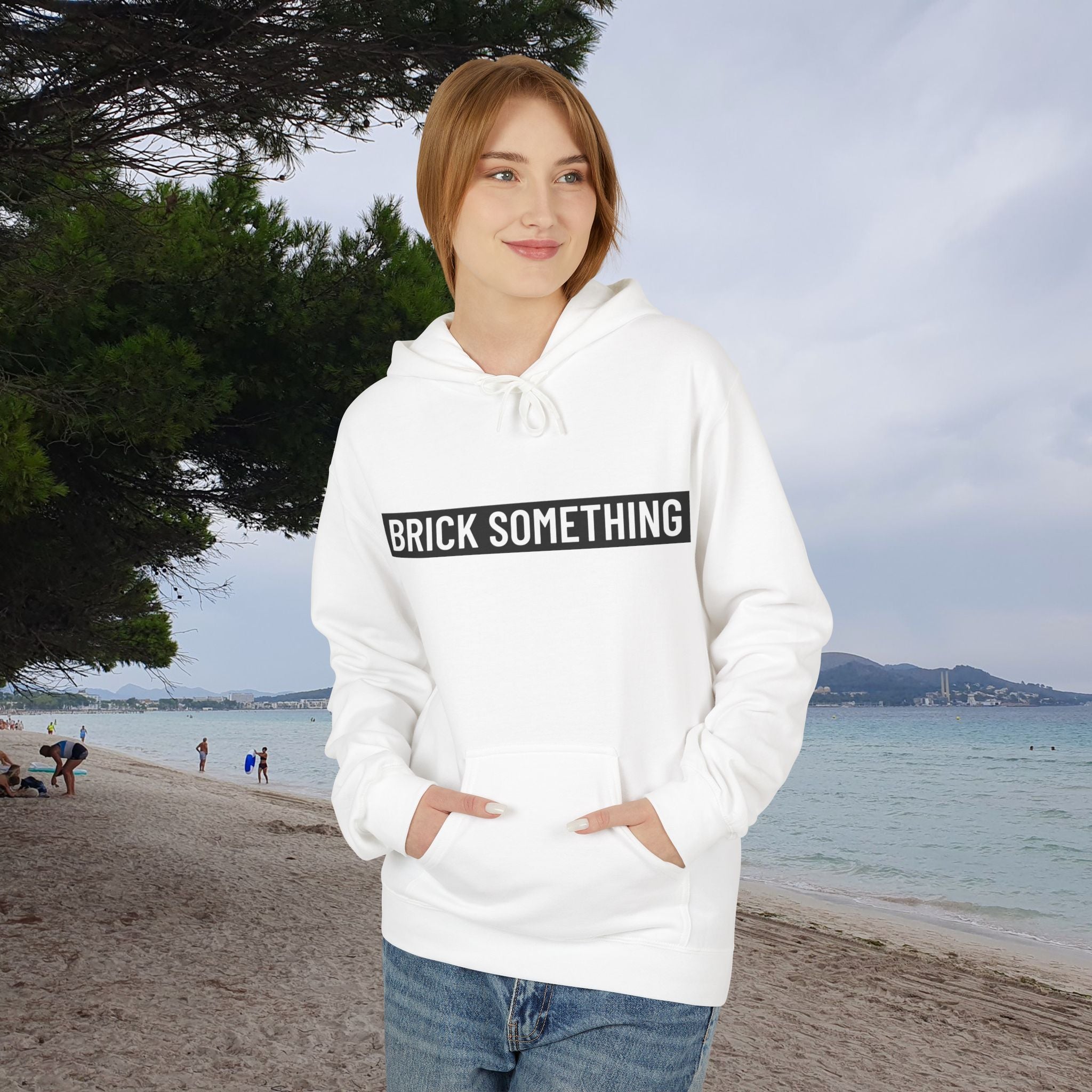 Brick Something Schriftzug Hoodie Frauen