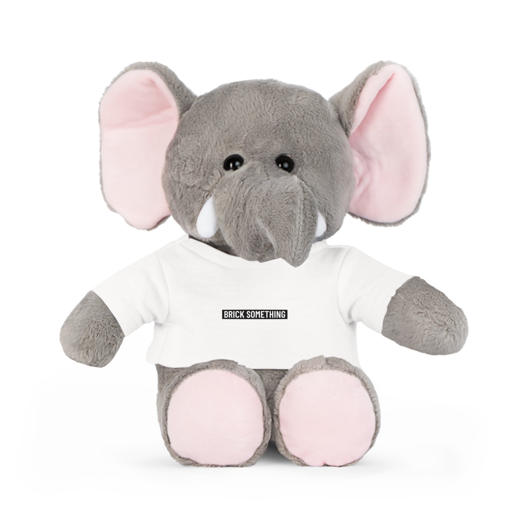 Kuscheltier mit Brick Something Schriftzug Motiv