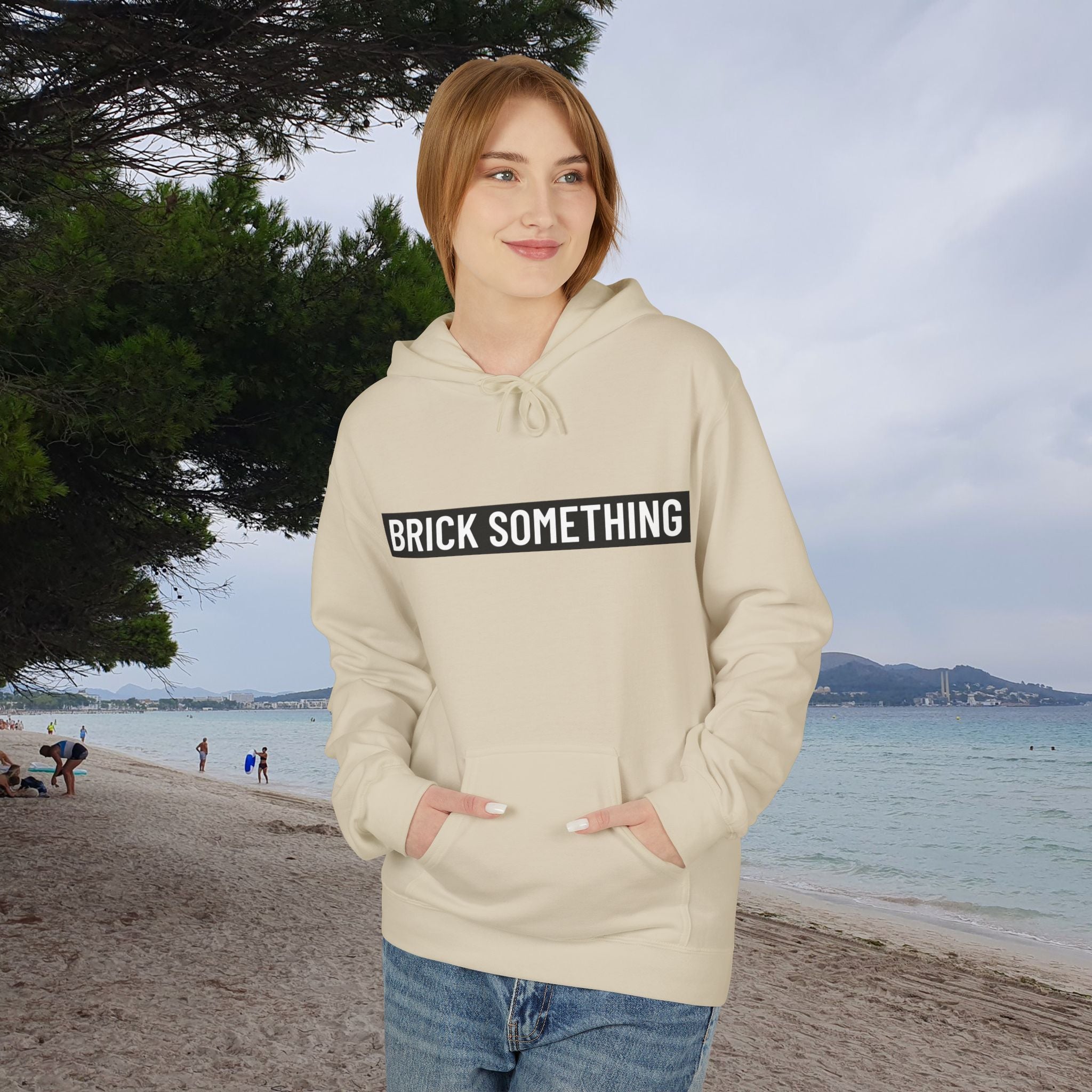 Brick Something Schriftzug Hoodie Frauen