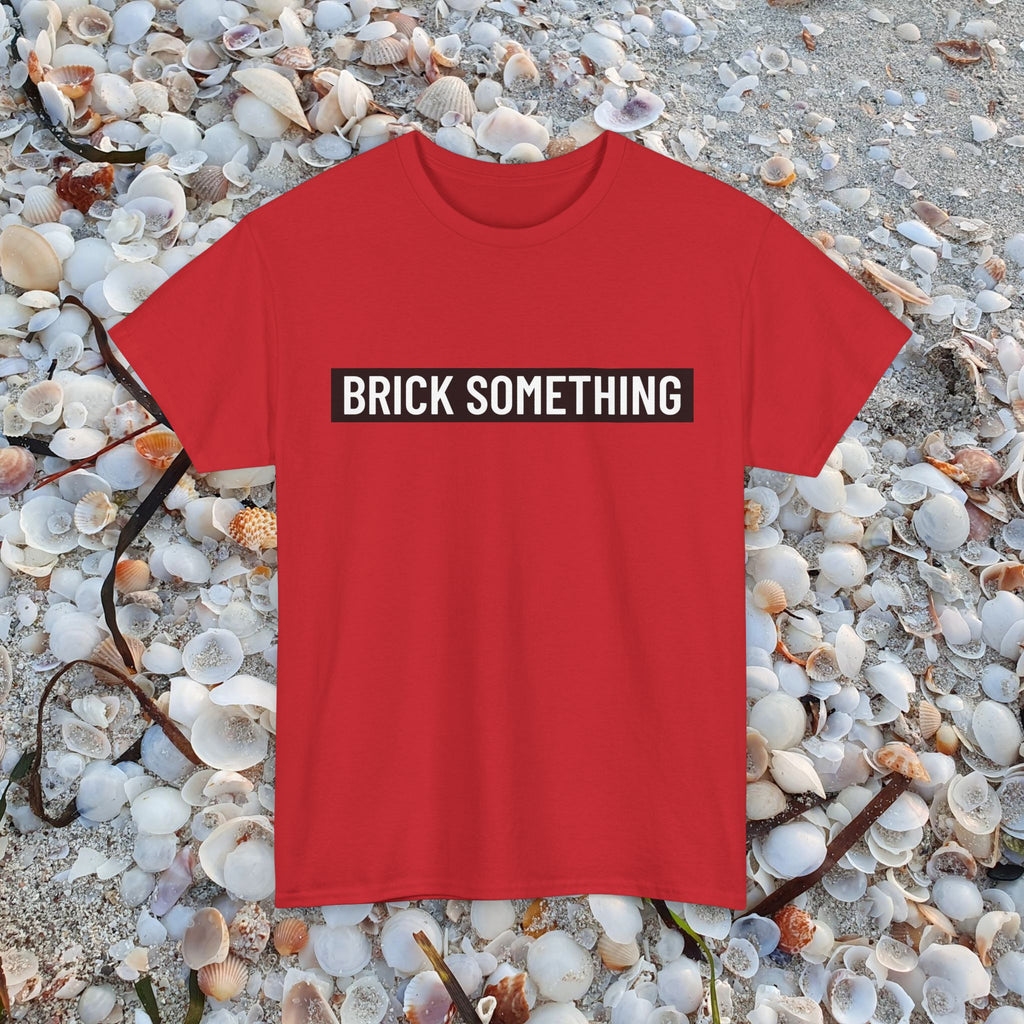 Brick Something Schriftzug T-Shirt Männer