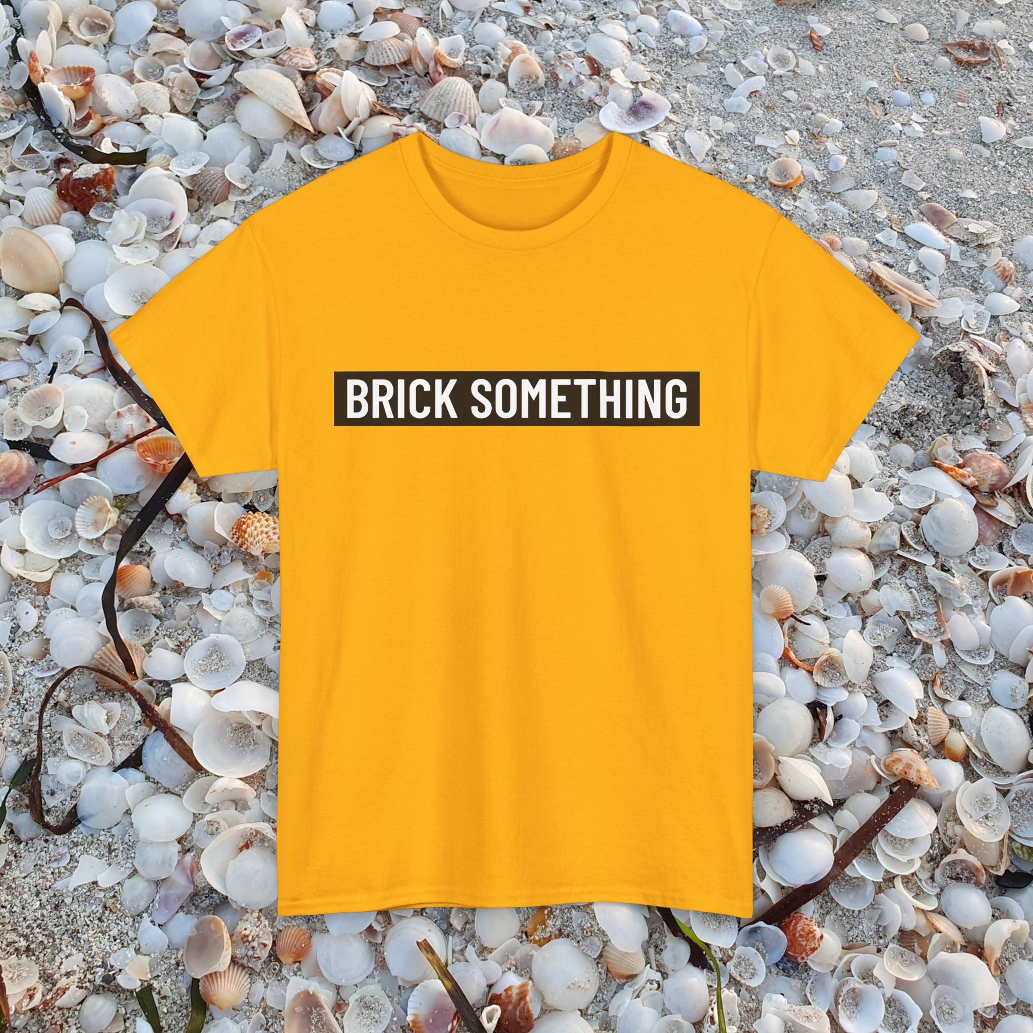 Brick Something Schriftzug T-Shirt Männer