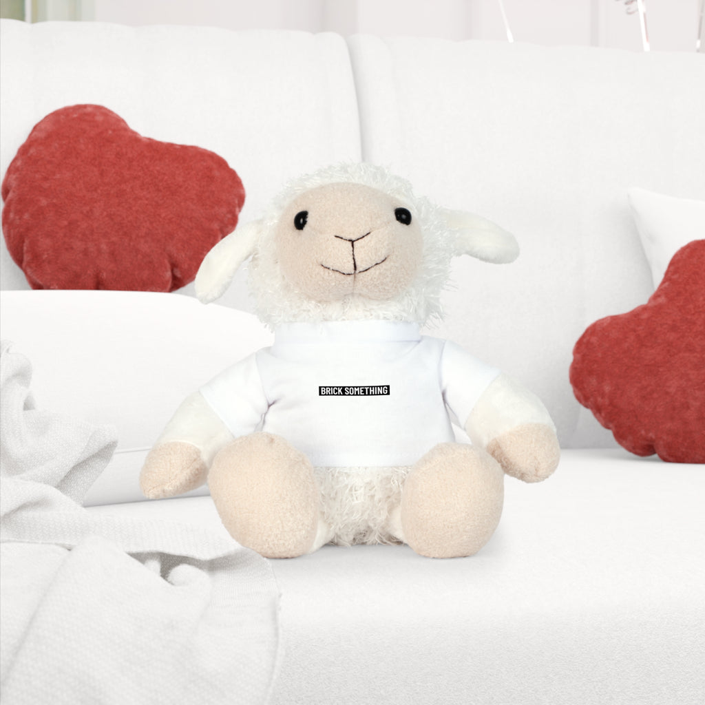 Kuscheltier mit Brick Something Schriftzug Motiv