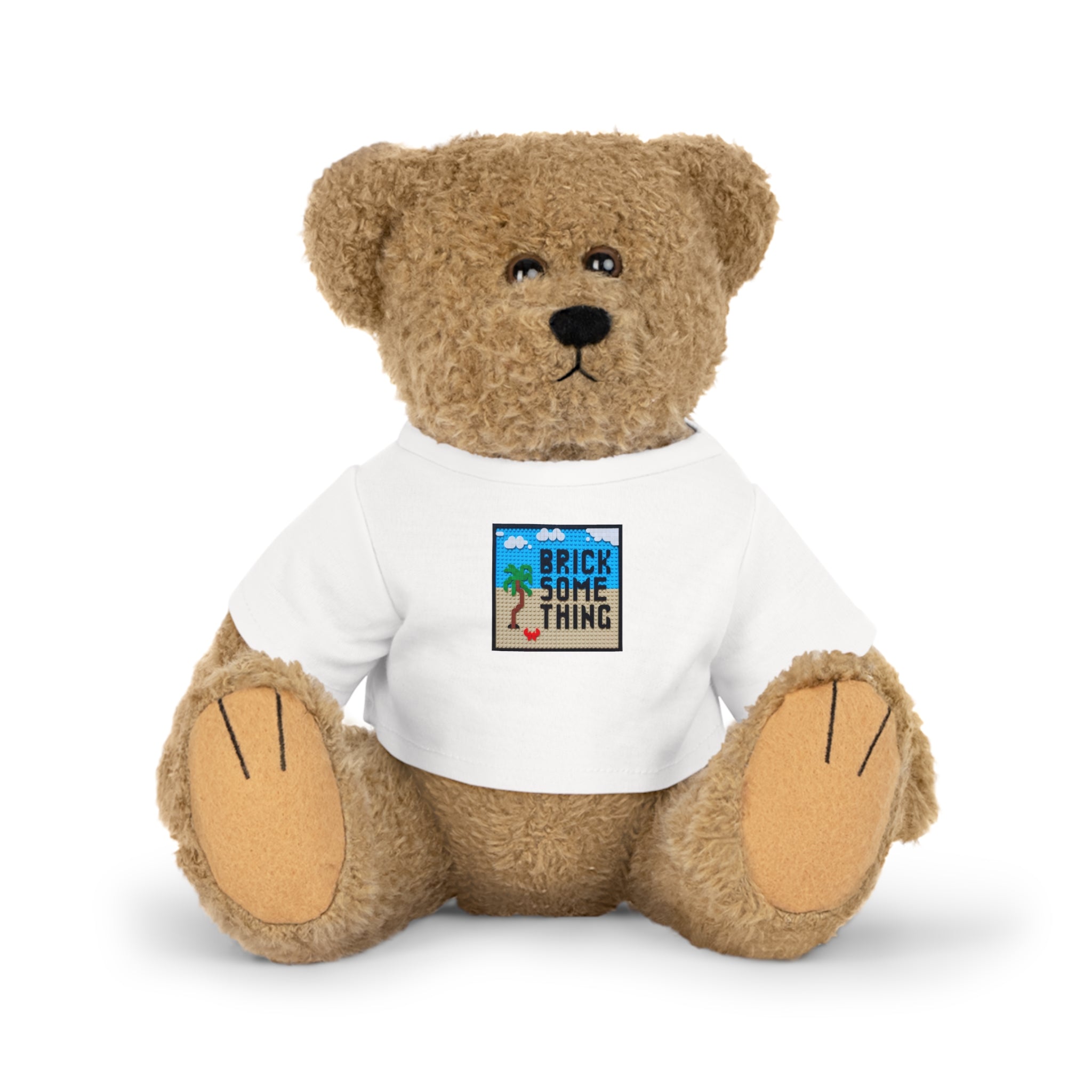 Kuscheltier mit Brick Something Logo Motiv