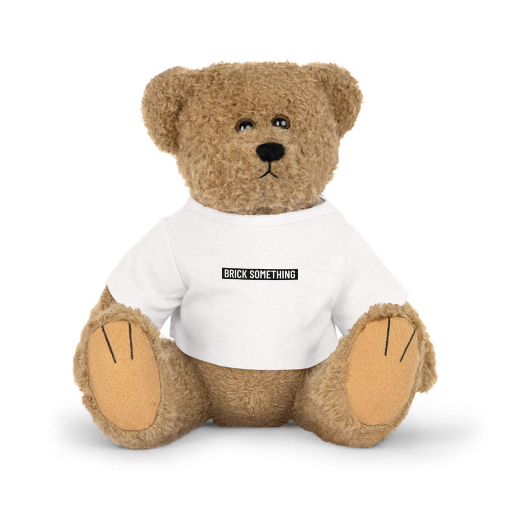Kuscheltier mit Brick Something Schriftzug Motiv