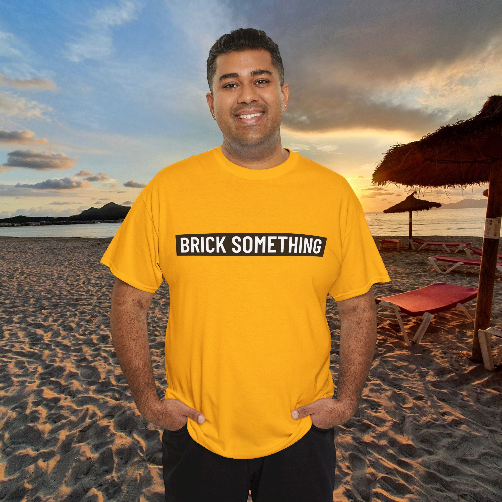 Brick Something Schriftzug T-Shirt Männer